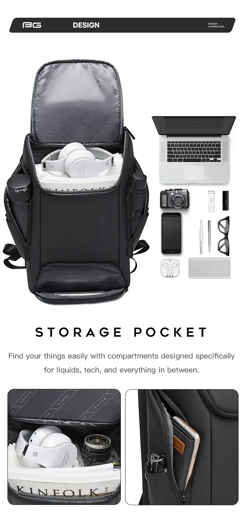  Bange BG-7267  Waterproof & Multifunctional Laptop Backpack  Your Tech Ready Travel Companion (15.6")